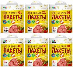 Malibri Пакеты для запекания XXL с завязками, 45х55 см, 3 шт в уп, 6 уп, прозрачный