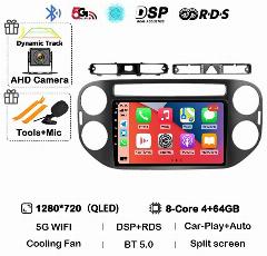 Android 14 Auto Carplay для VW Volkswagen Tiguan 1 NF 2006 2008-2012 2013 2014 2015 2016 Автомобильный радиоприемник Мультимедийный GPS-плеер Стерео, 4G-64G CAM, 9