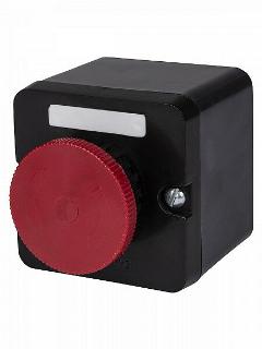 Пост кнопочный ПКЕ 212-1 У3, красный гриб с фиксацией, IP40 TDM, цена за 1 шт, черный