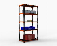 Стеллаж Metalex MID 1800х1800х400 5 полок оранжево-чёрный