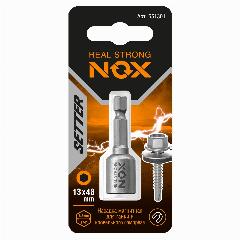 Ключ-насадка бита магнитная с торцевой головкой 13x48 мм NOX Nut Setter для шуруповерта, хвостовик 1,4"