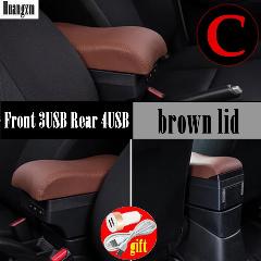 Подлокотник для Opel Zafira B, подлокотник для Opel Zafira B, детали для салона автомобиля, центральный ящик для хранения с USB светодиодный светильник кой, C6 brown 7USB