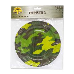 Тарелка Камуфляж бумажная, 23 см, 6 шт