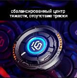 Спиннер светящийся Papa Coin металлический/ Антистресс игрушка/ Слайдер гироскоп металлический выдвижной, серый/голубой — фото 4