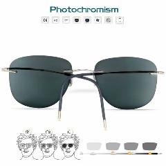 Фотохромные авиаторы Chashma без оправы с диоптриями, серебристый, прозрачный