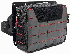 Органайзер тактический на подголовник автомобиля MOLLE 5х3 LC1 18х13х6см Черный с красными вставками