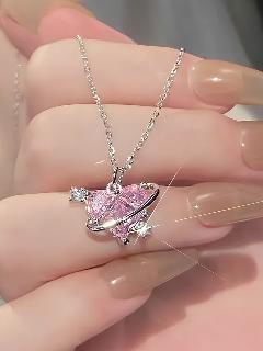 Колье Shinesy, искусственный камень, розовый
