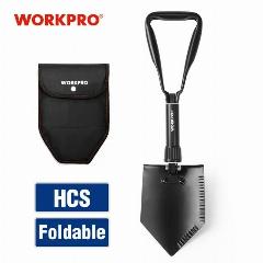 Лопата тактическая складная Workpro , походная, черная, длина 57см, с чехлом