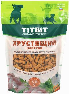 Лакомство TiTBiT Хрустящий завтрак с индейкой для собак (700 г), все, крупная, мелкая, средняя