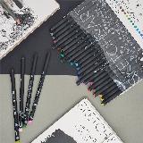 Набор скетч - линеров "SKETCH&ART. BLACK EDITION" 0.36 ММ, 24 цветов — фото 2