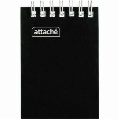 Блокнот на спирали А7 60л. ATTACHE, черный, блок 60г, обложка 215г, белый