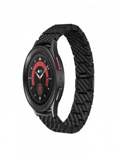 Карбоновый браслет Pitaka для Galaxy Watch4/Watch4 Classic/Watch5/Watch5 Pro/Watch6/Watch6 Classic (40/42/43/44/45/46/47 мм) - черный, стандартный, 185.4 х 35 х 4