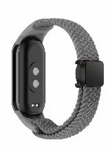 Ремешок для Xiaomi Mi Band 8, Mi Band 9, Mi Band 10, нейлон, на магнитной застежке, серый — фото 2
