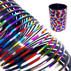 Пружинка Радуга Шагающая 7.5х10 см. Slinky. Игрушка антистресс голографические пятна Слинки. Радужная спираль., 7.5x7.5x10 см