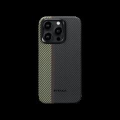 Чехол Pitaka Fusion Weaving MagEZ Case 4 для iPhone 15 Pro (6.1"), Overture, кевлар (арамид), черный