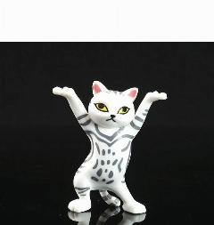Котик держатель для наушников и ручек / Кот / Сувенир статуэтка кошка, белый полосатый