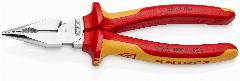 Плоскогубцы KNIPEX комбинированные остроконечные с удлинёнными губками, длина 185 мм, 2-комп диэлектрические ручки, желтый, красный