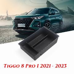 Внутренний органайзер в подлокотник MyPads для автомобиля Chery Tiggo 8 Pro I 2021 22 2023 центральный ящик для хранения мелочей, черный