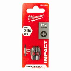 Бита Milwaukee Shockwave Impact Duty PH2 25мм, 2шт, 4932430852