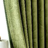 Бархатные шторы Black Ant оливково-зелёного цвета, Leaf Pattern, W250CM X H260CM(1PC), Rod Pocket Process — фото 3