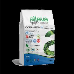 Alleva Holistic Puppy/Junior Ocean Fish Medium сухой корм для щенков средних пород с океанической рыбой, коноплей и алое вера 800 г, средние породы