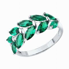 Кольцо Diamant, серебро, 925 проба, родирование, ситалл, 16.5