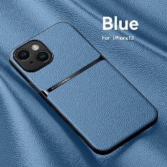 Чехол на Apple iPhone 13 (Эпл Айфон 13) , Высококачественная кожа, голубой