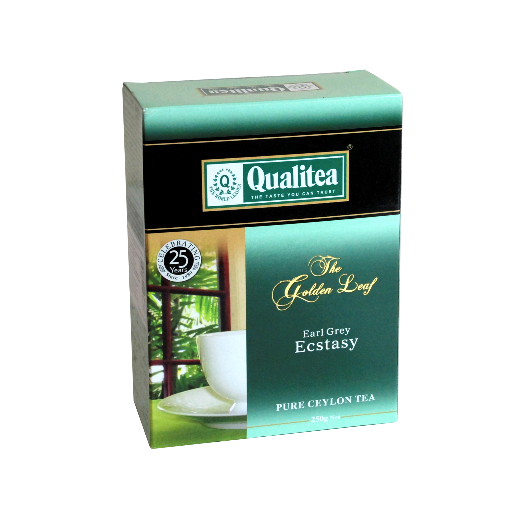 Чай Qualitea "Эрл Грэй", черный, среднелистовой, с бергамотом, 250г, картонная упаковка, Шри-Ланка.