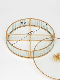 Менажница ISMAT, декоративная, круглая, с крышкой, бесцветная, 25x25 см