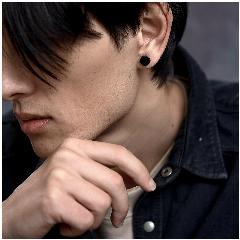 Серьги конго Kyle, черный, 10 мм
