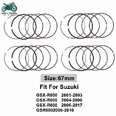 Для Suzuki GSX-R600 67 мм 1/2/4 шт. поршневые кольца двигателя мотоцикла GSXR600 01-05 GSXR 600 06-2017 GSR600 2006-2010 12140-39F00-000, 4set STD