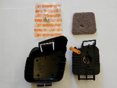 Корпус воздушного фильтра в сборе FS38/45/55 STIHL (оригинал), коричневый, оранжевый, черный