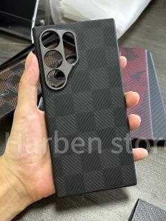 Чехол Real Carbon Samsung galaxy S24 ultra, Ультратонкий чехол из углеродного волокна для смартфона Samsung galaxy s24 ultra, кевлар magsafe 5