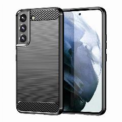 Чехол-бампер MyPads Carbon из силикона для Samsung Galaxy S23 Plus + с матовой отделкой под карбон черный