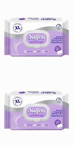 SALFETI Влажные очищающие универсалтные полотенца Universal XL, 60 шт, 2 уп