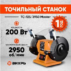 Точильный станок ТС-125/2950 Master Вихрь - 200Вт, круг 125мм