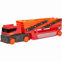 Игровой набор Hot Wheels GHR48 Мега Тягач (с хранилищем для машинок), оранжевый, 9x40x8.4 см