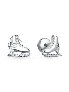 Серьги пусеты MSJewellery, серебро, 925 проба, родирование, фианит