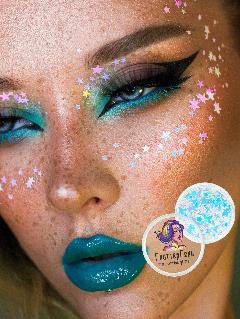 Queridos Glitters ГлиттерГель. Блёстки для лица и тела. Цвет "Звезды Айсберг" 3 мл.