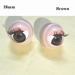 Кукольные глаза 4D с ресницами, brown-18mm