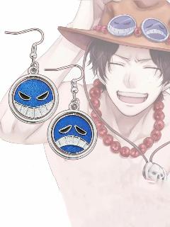 Серьги клипсы One Piece, портгас д. эйс