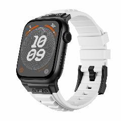 Модный силиконовый ремешок, подходит для Apple Watch 42 44 45 46 49 мм, подходит для 456789SE и 10 серий, бело-черная пряжка, 215