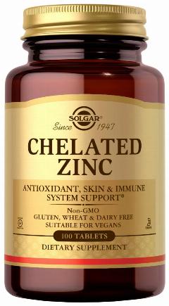 Solgar Chelated Zinc - Хелатный цинк 100 таблеток