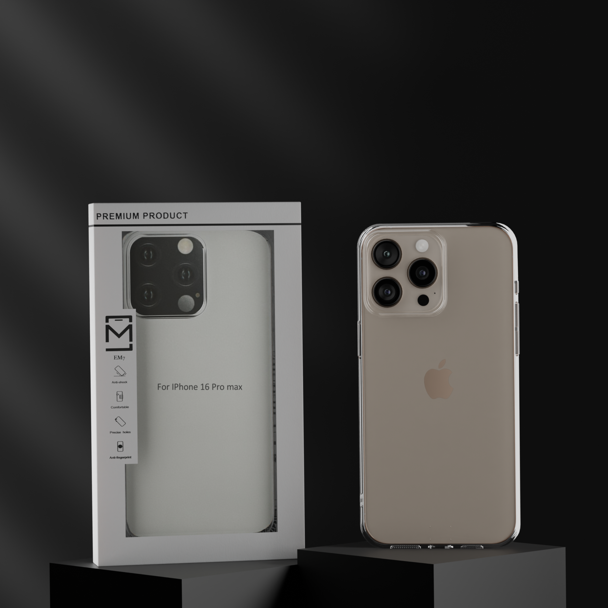 Чехол на iPhone на 16 ProMax / для iPhone 16 Про Макс противоударный, прозрачный, с защитой камеры премиум