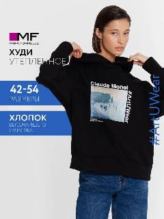 Худи MARK FORMELLE Для женщин, черный +печать5, 44