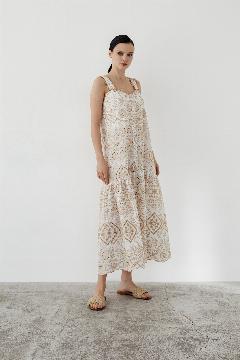 Платье Laete, белый/бежевый, 44