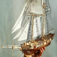 Деревянная собранная модель парусной лодки в эпоху мореплавания, 300 мм
