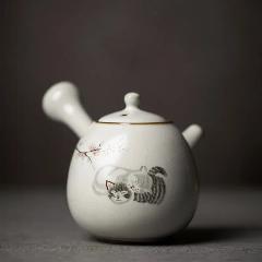 Керамический чайник RI ONIY TEASET 230 мл с котом, D - 13.3x10cm 230ml