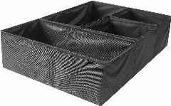 Набор коробок без крышки полиэстер 15x31x11/15x15x11 см цвет черный 4 шт
