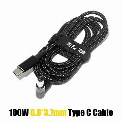 USB C к ноутбуку адаптер зарядного кабеля штекер Тип C к 6,0x3,7 мм конвертер 100 Вт PD Быстрая зарядка для AsusTUF игровой кабель питания